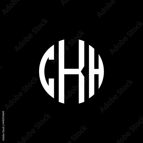 CKH letter logo design. CKH letter in circle shape. CKH Creative three letter logo. Logo with three letters. CKH circle logo. CKH letter vector design logo  photo