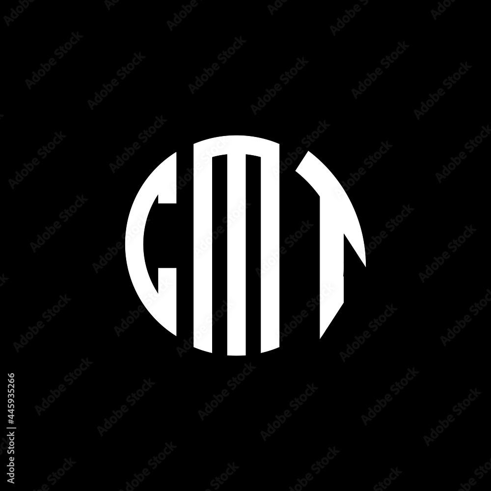 CMT letter logo design. CMT letter in circle shape. CMT Creative three