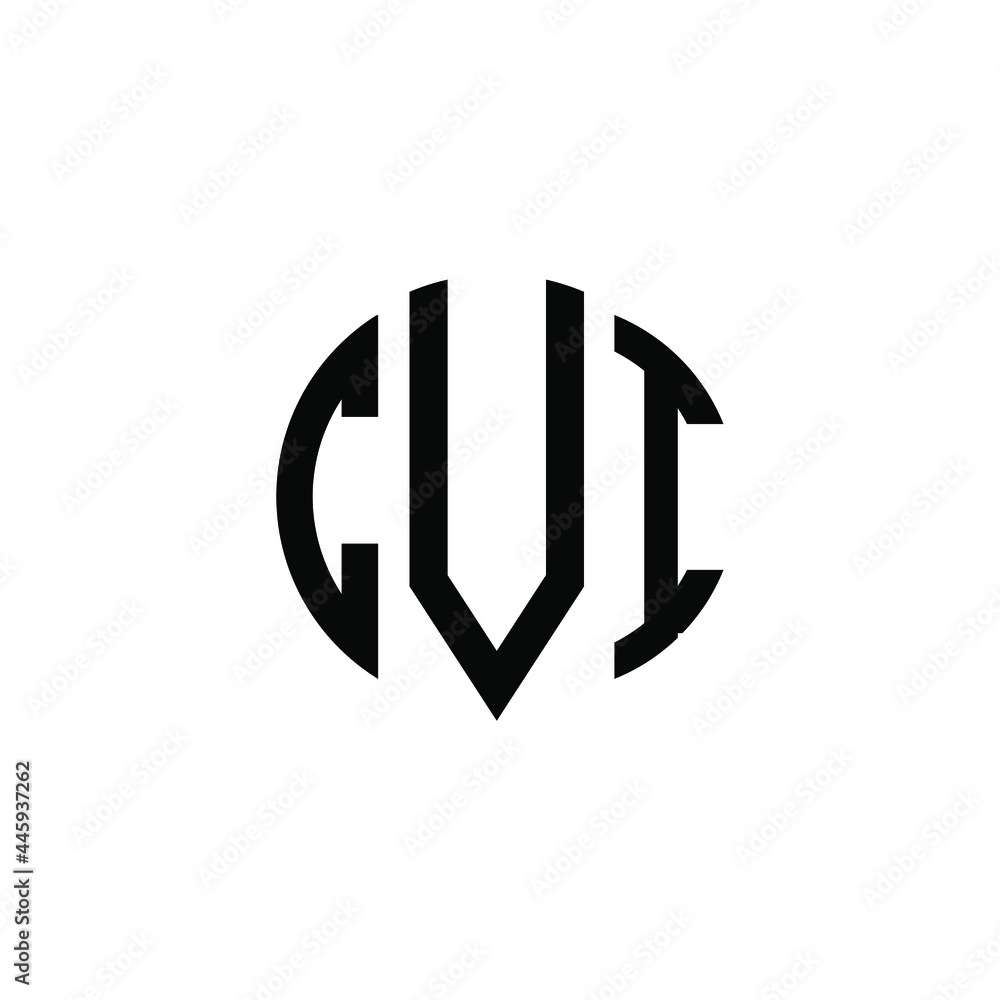 CVI letter logo design. CVI letter in circle shape. CVI Creative three