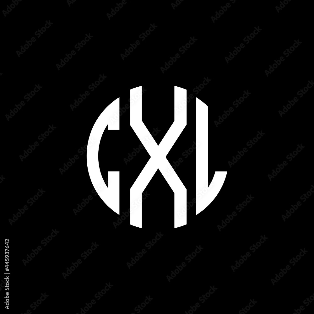 CXL letter logo design. CXL letter in circle shape. CXL Creative three ...