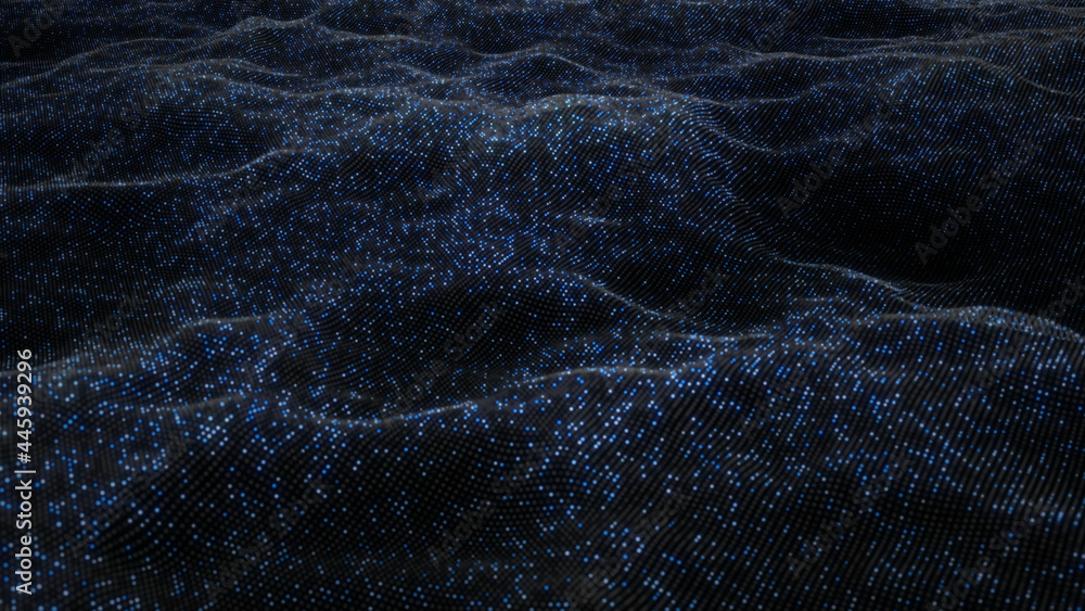 Abstract flowing smooth cloth surface fractal waves background. Grid, mesh of dots. Abstract flowing smooth cloth surface fractal waves background. Grid, mesh of dots.