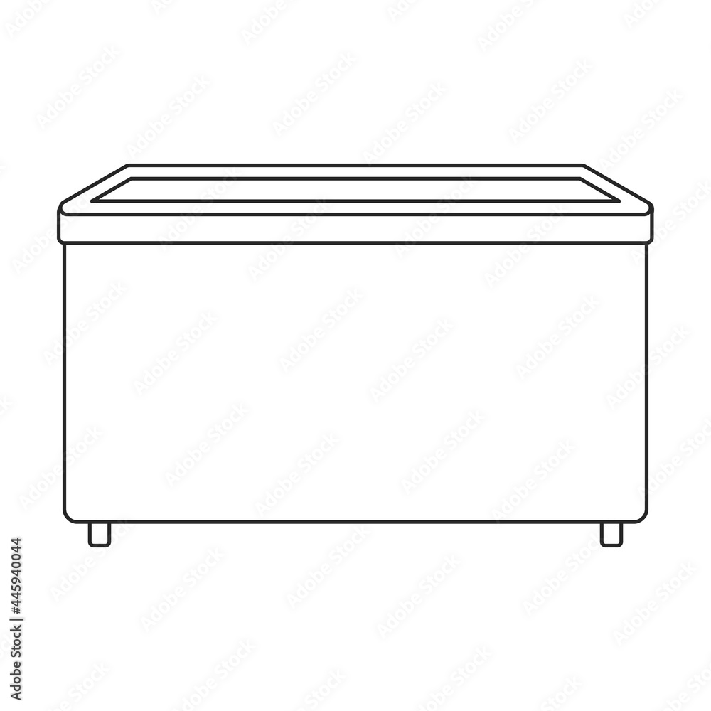 Freezer vector outline icon. Vector illustration refrigerator fridge on white background. Isolated outline illustration icon of freezer. Freezer vector outline icon. Vector illustration refrigerator fridge on white background. Isolated outline illustration icon of freezer.