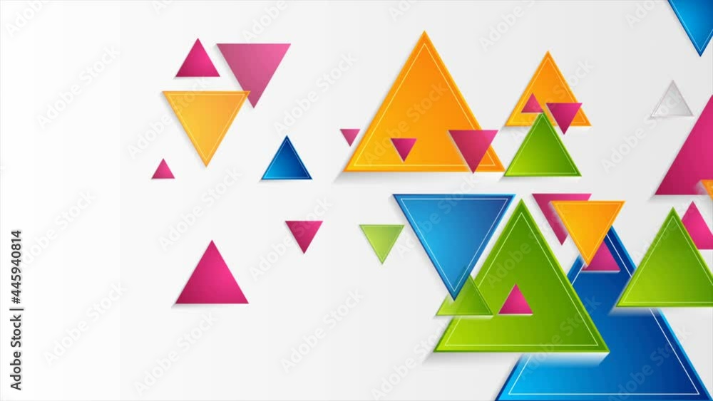 Colorful triangles abstract geometric hi-tech motion background. Seamless looping. Video animation Ultra HD 4K 3840x2160