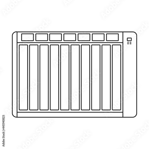 Heater vector outline icon. Vector illustration boiler on white background. Isolated outline illustration icon of heater .