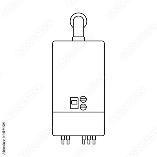 Heater vector outline icon. Vector illustration boiler on white background. Isolated outline illustration icon of heater .