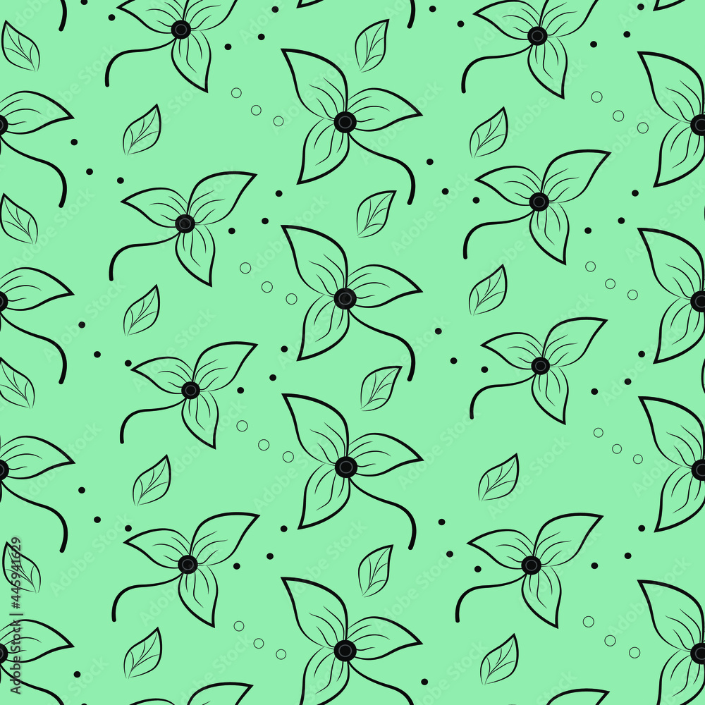 Fototapeta premium Seamless abstract floral pattern. Vector illustration. The idea for the background of wallpaper, magazines and books, the texture of the decor for textiles and wrapping paper.
