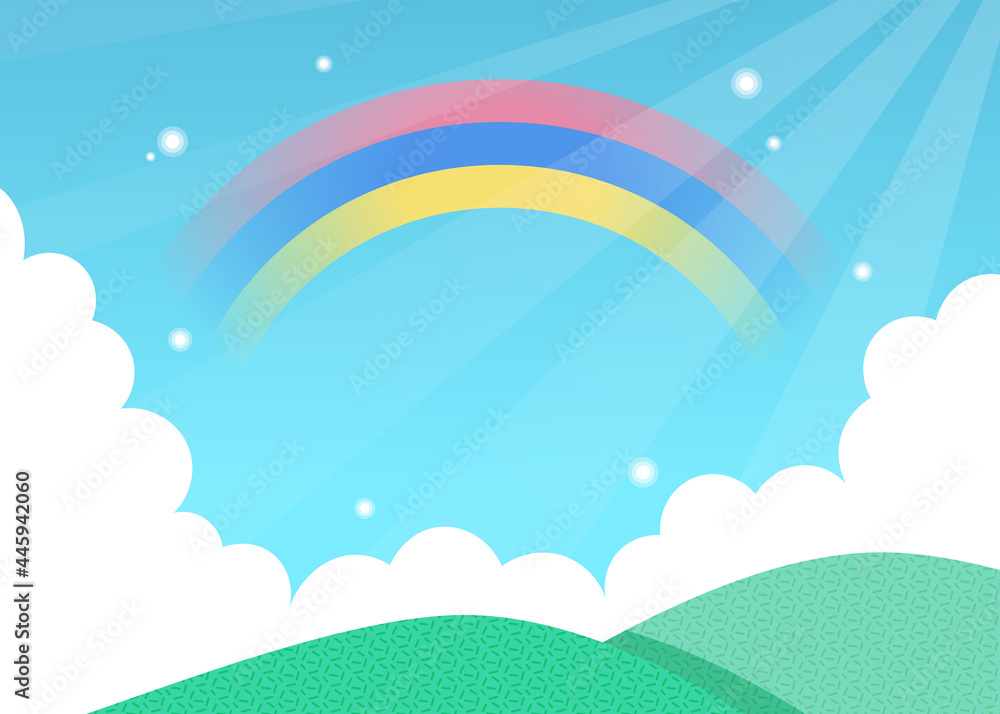 虹と青空の背景 Stock Vector Adobe Stock
