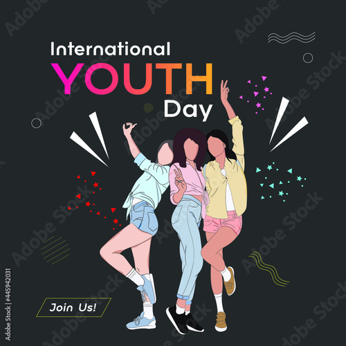 Happy youth day social media post