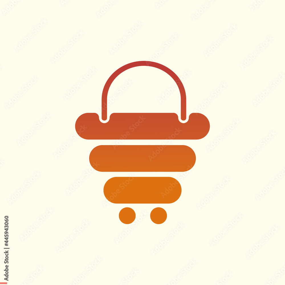 Ecommerce unique Shopping Bag Logo for Business and Company Ecommerce unique Shopping Bag Logo for Business and Company