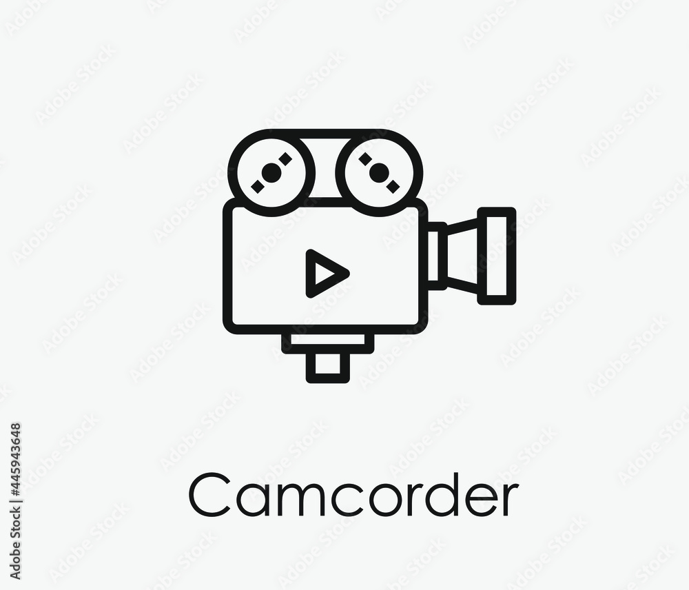 Camcorder vector icon. Editable stroke. Symbol in Line Art Style for Design, Presentation, Website or Apps Elements, Logo. Pixel vector graphics - Vector Camcorder vector icon. Editable stroke. Symbol in Line Art Style for Design, Presentation, Website or Apps Elements, Logo. Pixel vector graphics - Vector