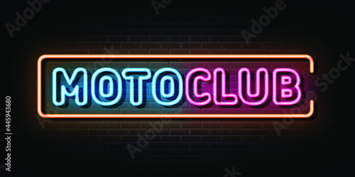 motor club neon logo. neon sign