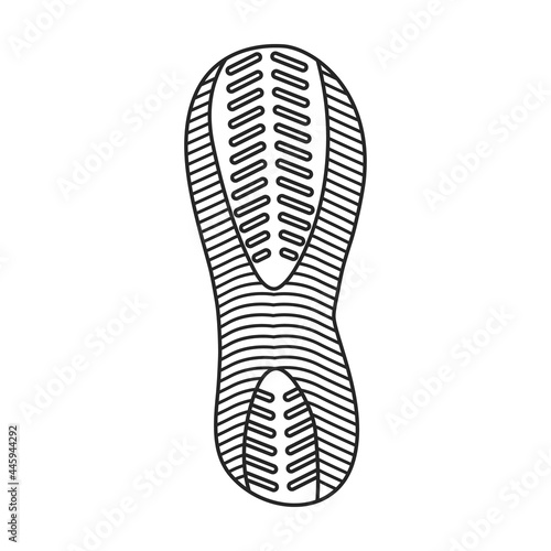 Footprint vector outline icon. Vector illustration sole print on white background. Isolated outline illustration icon of footprint .