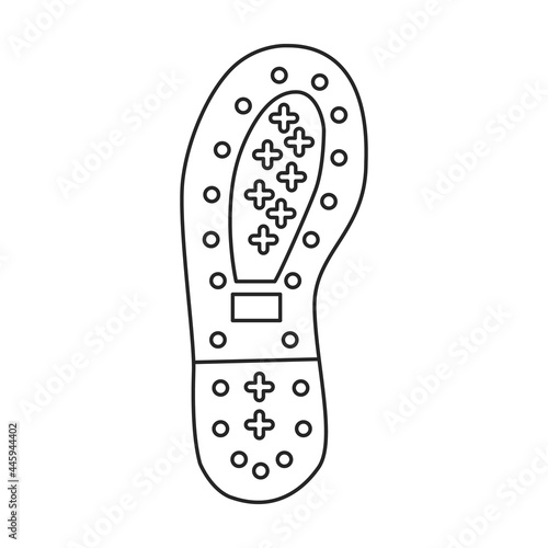 Footprint vector outline icon. Vector illustration sole print on white background. Isolated outline illustration icon of footprint .