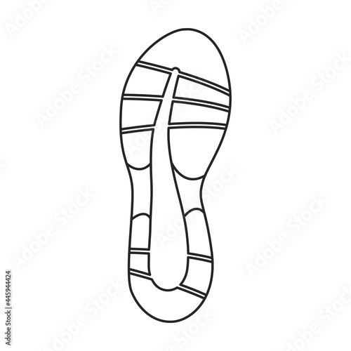 Footprint vector outline icon. Vector illustration sole print on white background. Isolated outline illustration icon of footprint .
