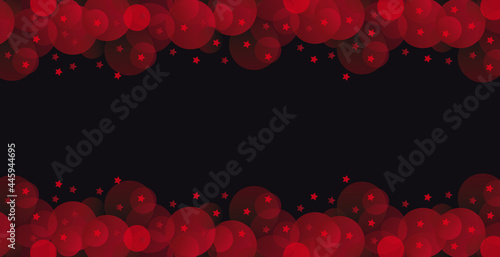 Hintergrund Dunkelrot Weihnachten mit Farbverlauf Weihnachtskugeln als Blasen und Sternen