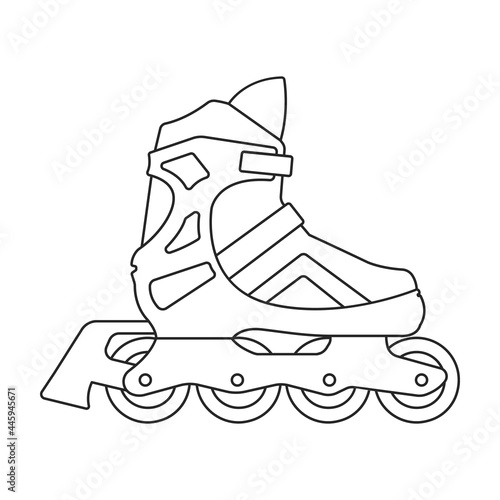 Skate roller vector outline icon. Vector illustration rollerskate on white background. Is olated outline illustration icon of skate roller.