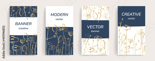 Design floral template for social media posts, stories, banners, mobile apps, web, print, business cards, advertisements. Vector layout with copy space for text. Trendy colors, beautiful background