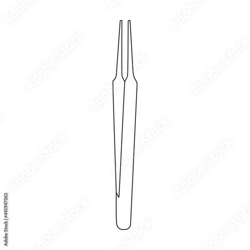 Medical forceps vector outline icon. Vector illustration clamp on white background. Isolated outline illustration icon of medical forceps.