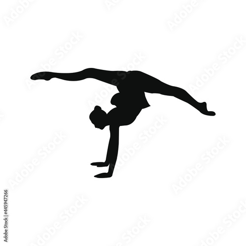 gymnastic black silhouette vector png isolated on white background