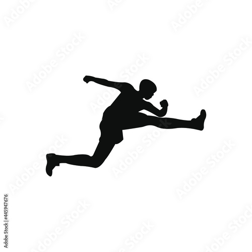 long jump silhouette vector png isolated on white background