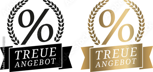 Signet % Treueangebot Gold und Schwarzweiß