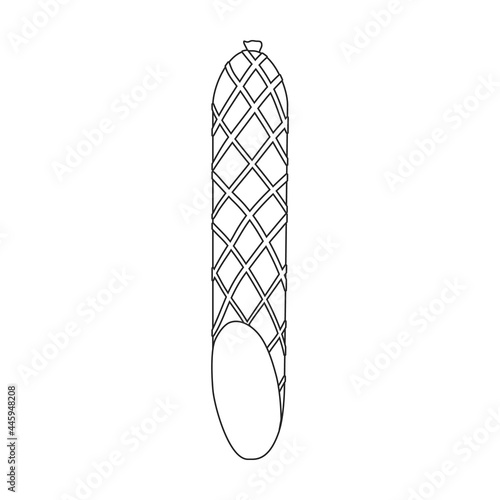 Sausage vector outline icon. Vector illustration meat on white background. Isolated outline illustration icon of sausage, .