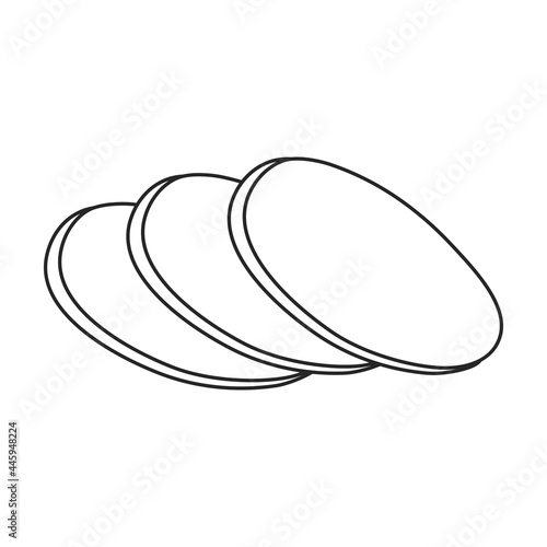Sausage vector outline icon. Vector illustration meat on white background. Isolated outline illustration icon of sausage, .