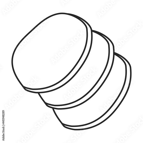 Sausage vector outline icon. Vector illustration meat on white background. Isolated outline illustration icon of sausage, .