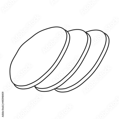 Sausage vector outline icon. Vector illustration meat on white background. Isolated outline illustration icon of sausage, .