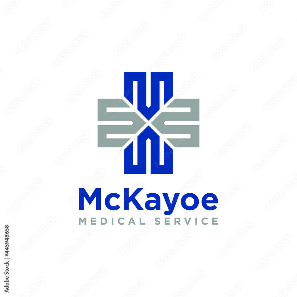 Blue and Grey Cross icon. Medical Hospital Logo design. Vector Illustration. Blue and Grey Cross icon. Medical Hospital Logo design. Vector Illustration.