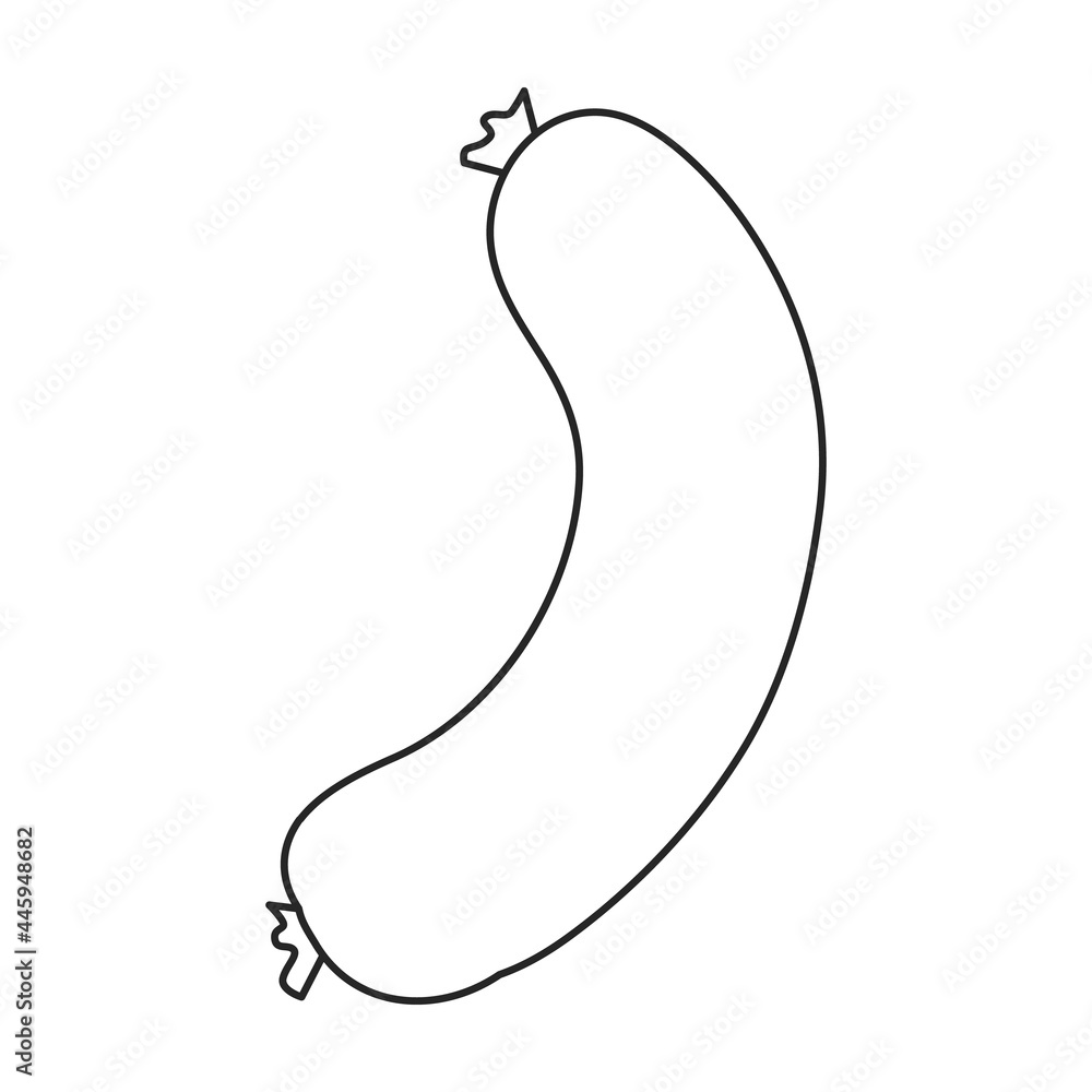 Sausage vector outline icon. Vector illustration meat on white background. Isolated outline illustration icon of sausage, . Sausage vector outline icon. Vector illustration meat on white background. Isolated outline illustration icon of sausage, .