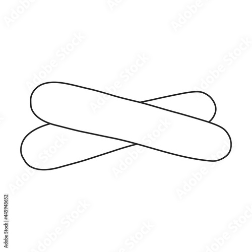 Sausage vector outline icon. Vector illustration meat on white background. Isolated outline illustration icon of sausage, .