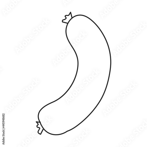 Sausage vector outline icon. Vector illustration meat on white background. Isolated outline illustration icon of sausage, .