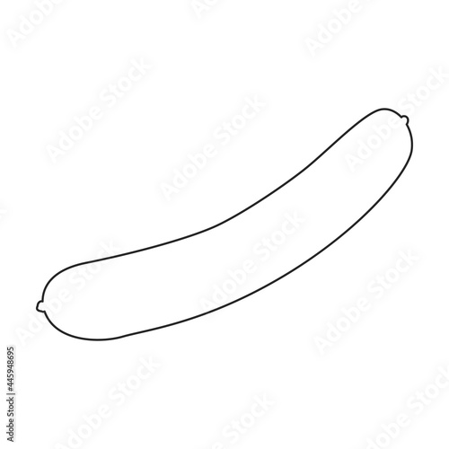 Sausage vector outline icon. Vector illustration meat on white background. Isolated outline illustration icon of sausage, .