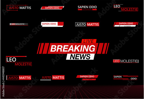 Modern futuristic template for news on background.Digital data visualization. TV News Bars Set Vector. News Lower Thirds Pack. TV News Bars Set Vector. Coronavirus outbreak declared a pandemic.