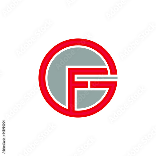 Letter G and F icon. Circle Logo design. Vector Illustration.