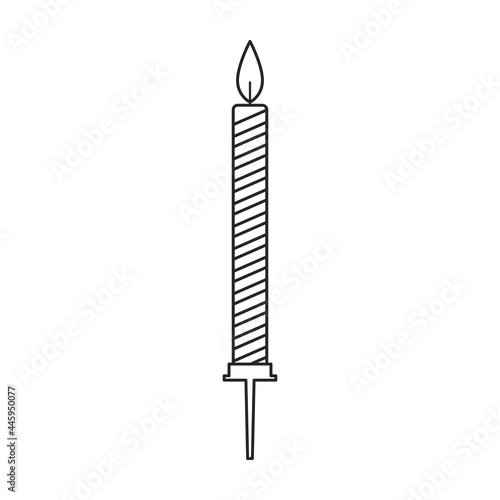 Candle birthday vector outline icon. Vector illustration birth happy on white background. Isolated outline illustration icon of candle birthday .