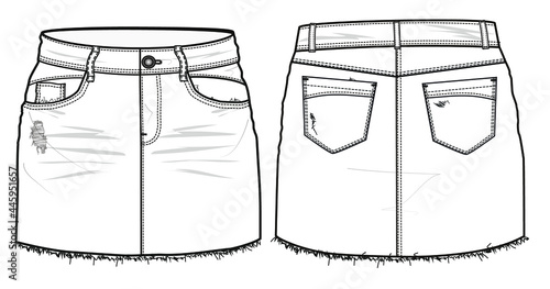 illustration of clothes skirt denim vector fashion trend garment sketch 