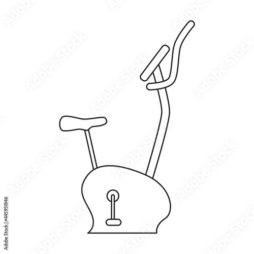 Bike exercise vector outline icon. Vector illustration velosimulator on white background. Isolated outline illustration icon of fitness bike.