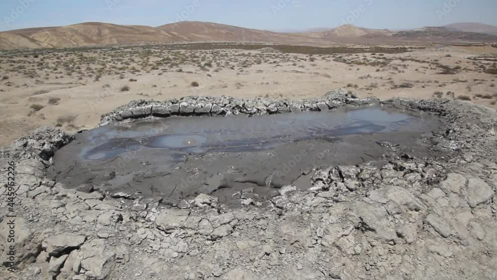 Mud volcano in Gobustan, Azerbaijan Mud volcano in Gobustan, Azerbaijan