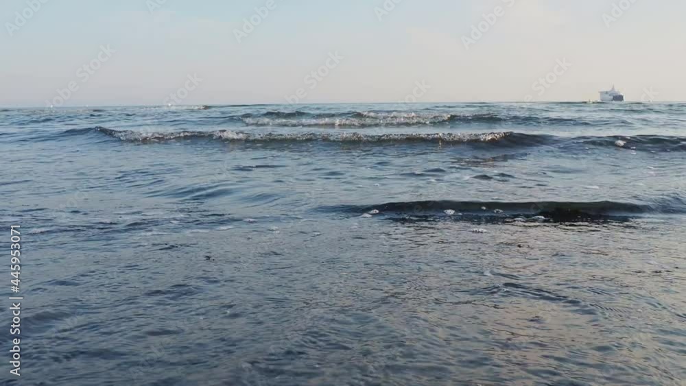 baltic sea wave on Rostock Warnemuende beach baltic sea wave on Rostock Warnemuende beach