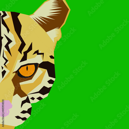 Dibujo vectorial del rostro de un ocelote (manigordo)