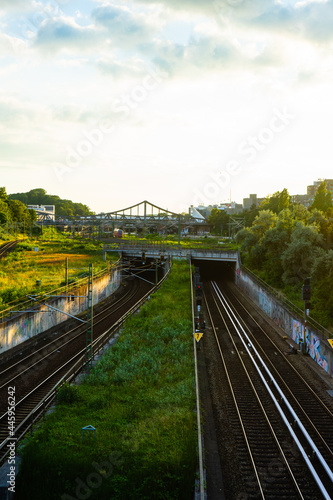 Tracks in Berlin with underground tunnel