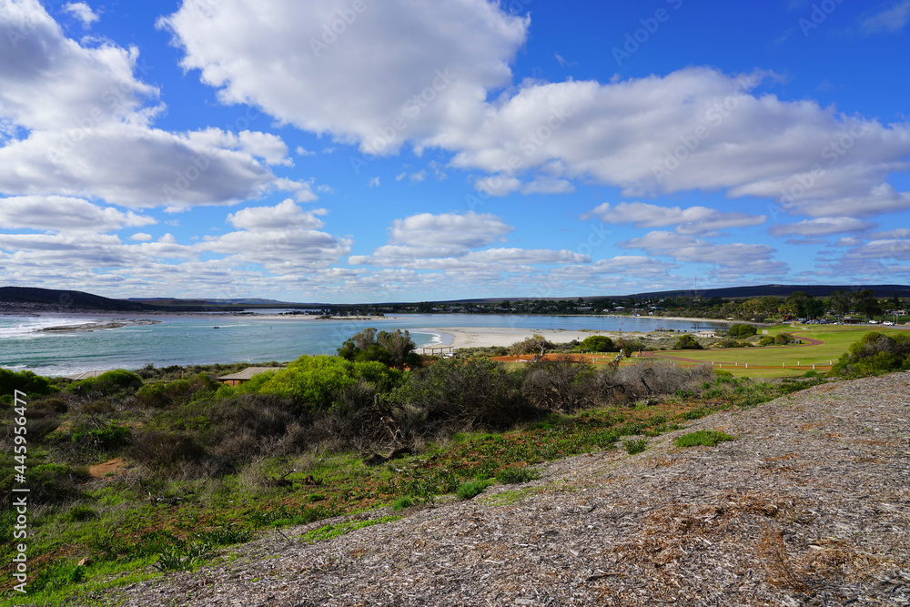 View of the Kalbarri coastline by the town of Kalbarri in the Mid West region of Western Australia
