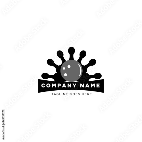 l bowling ball club logo design