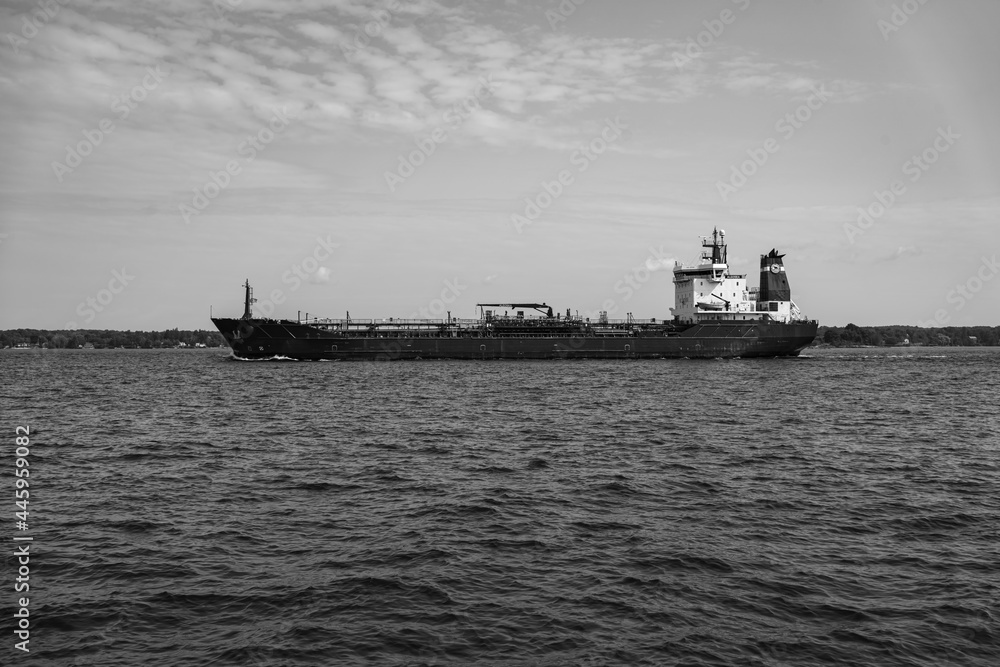 Fototapeta premium A large tanker boat on the river