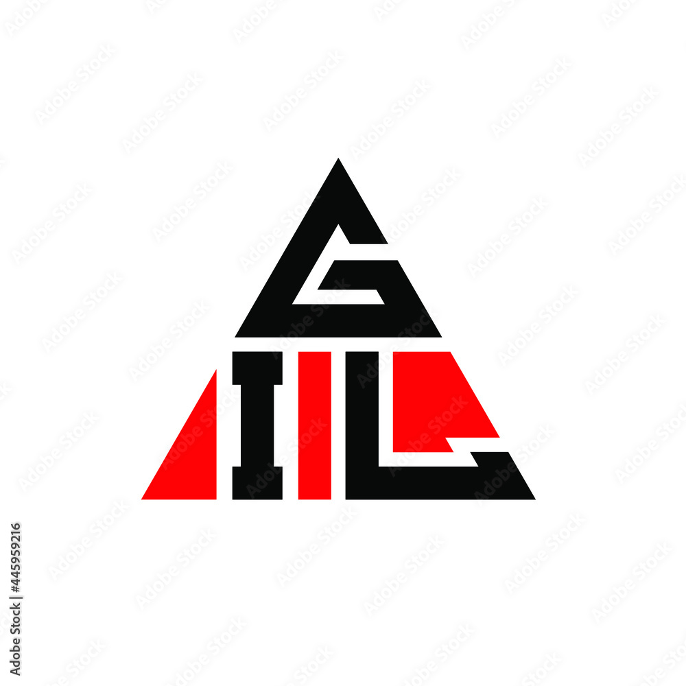 GIL triangle letter logo design with triangle shape. GIL triangle logo design monogram. GIL triangle vector logo template with red color. GIL triangular logo Simple, Elegant, and Luxurious Logo. GIL 