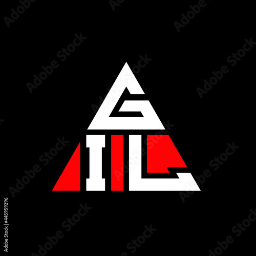 GIL triangle letter logo design with triangle shape. GIL triangle logo design monogram. GIL triangle vector logo template with red color. GIL triangular logo Simple, Elegant, and Luxurious Logo. GIL 
