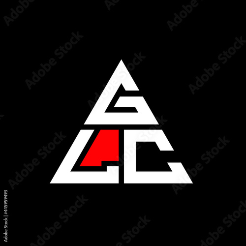 GLC triangle letter logo design with triangle shape. GLC triangle logo design monogram. GLC triangle vector logo template with red color. GLC triangular logo Simple, Elegant, and Luxurious Logo. GLC  photo
