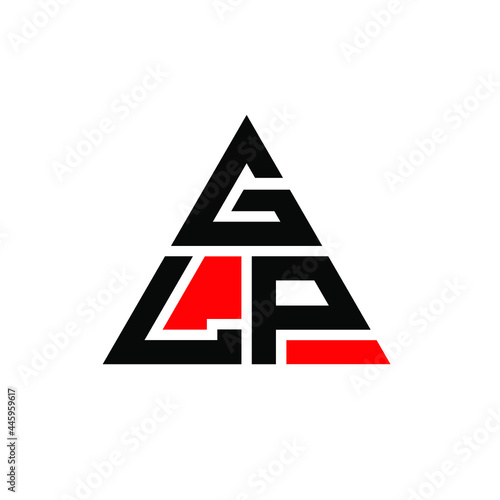 GLP triangle letter logo design with triangle shape. GLP triangle logo design monogram. GLP triangle vector logo template with red color. GLP triangular logo Simple, Elegant, and Luxurious Logo. GLP 